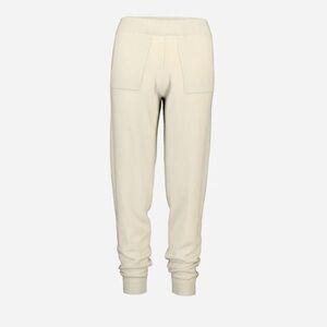 Allude Cashmere Blend Tapered Track Pants Cream M NWT